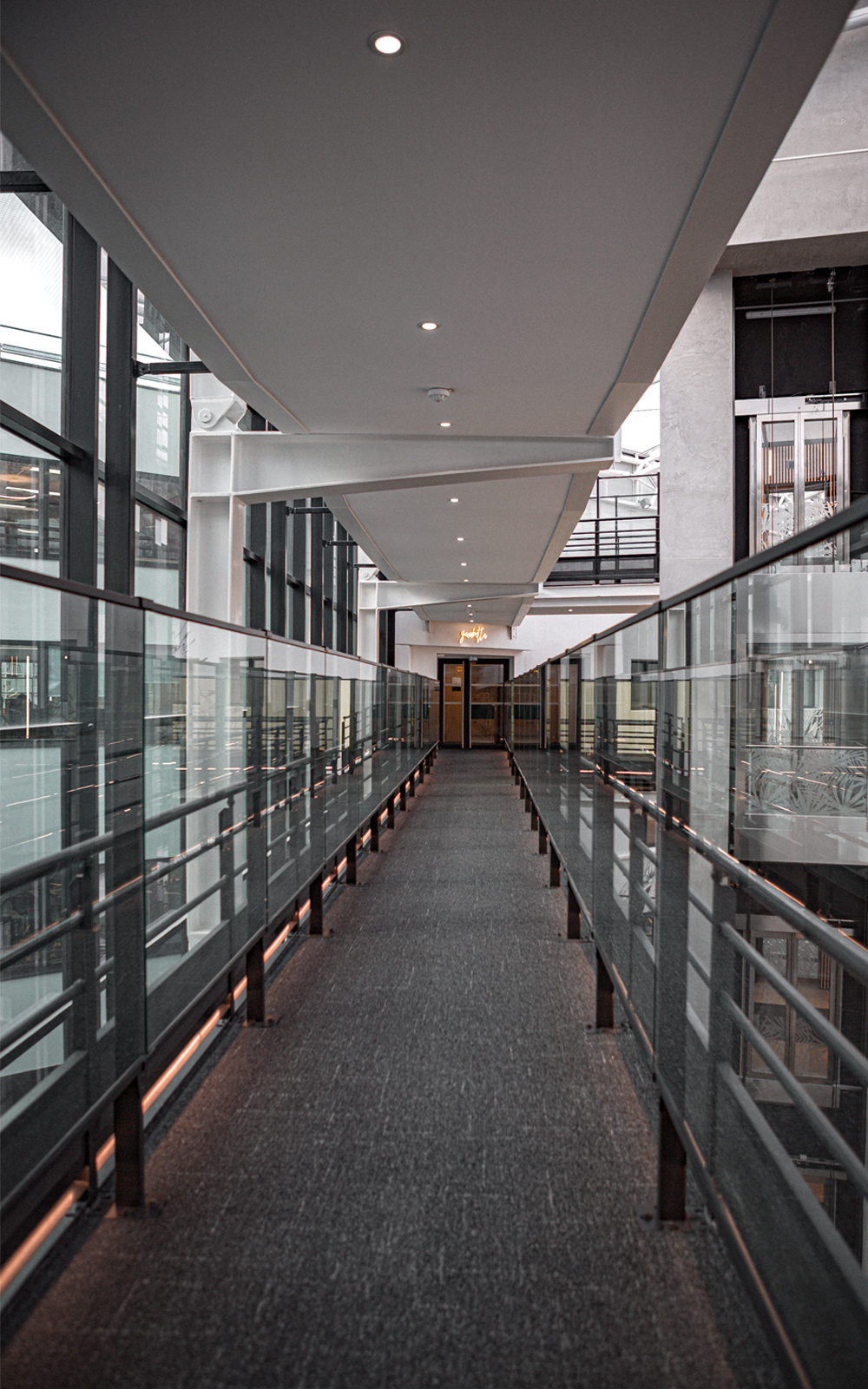 gray concrete stairs inside building